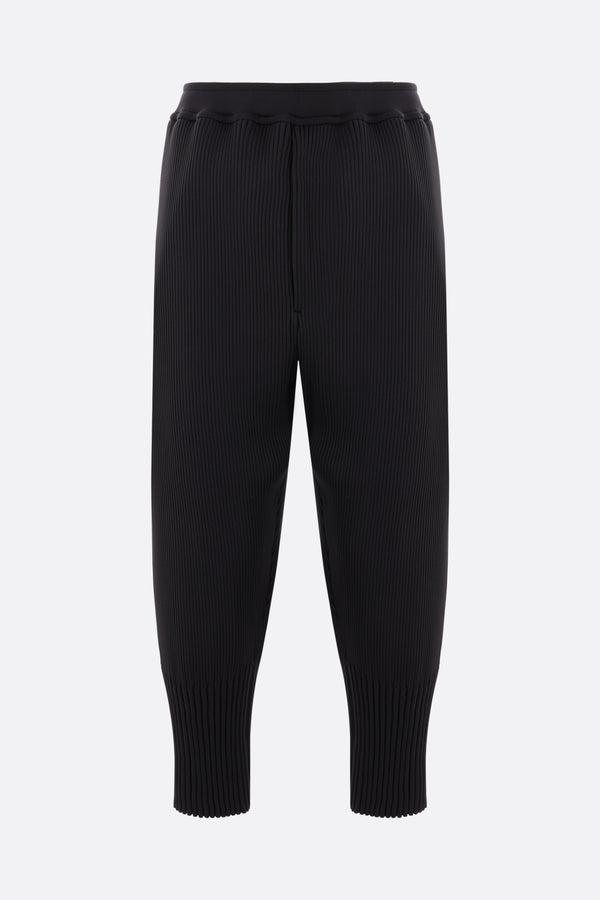 Fluted rib knit tapered trousers