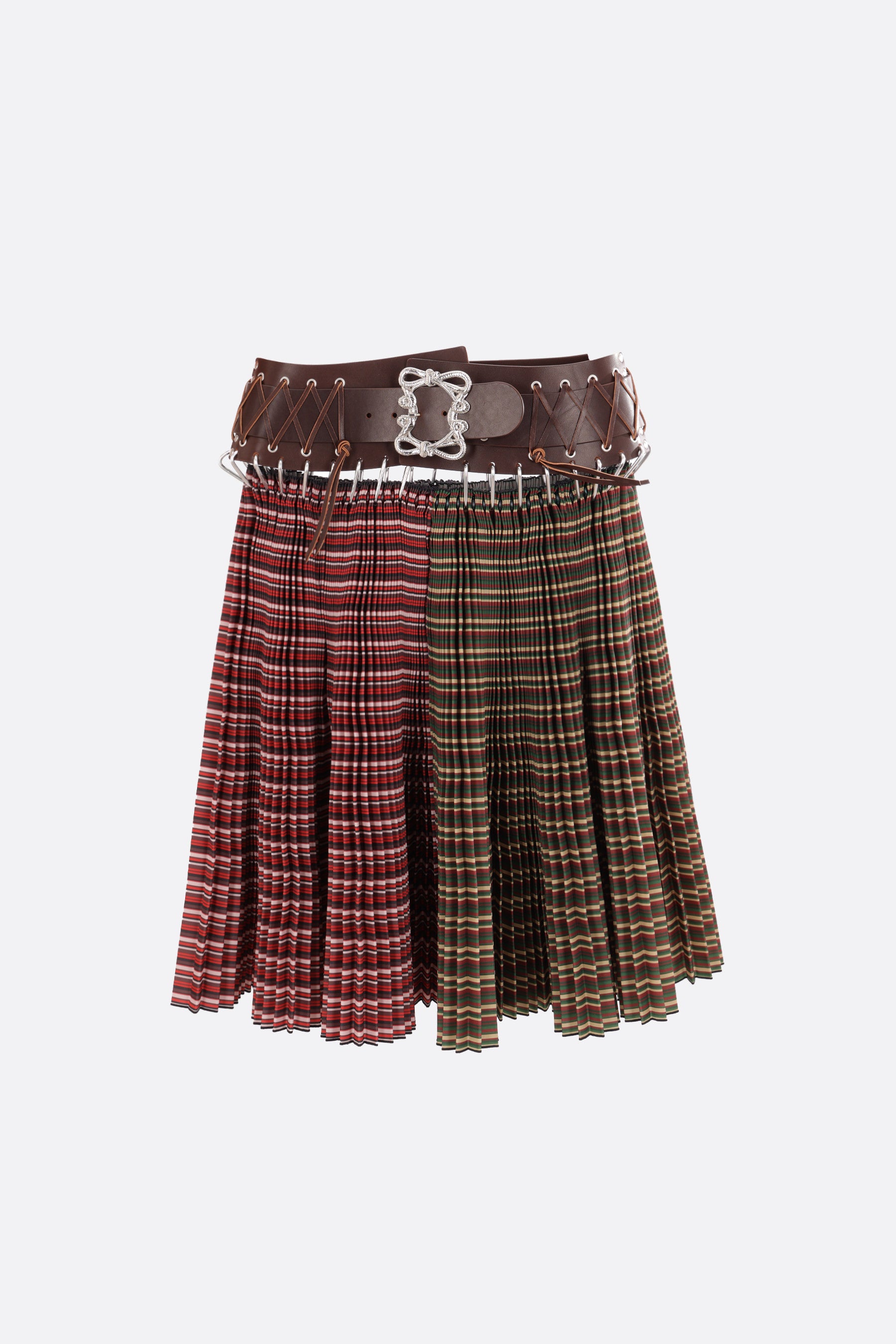 June pleated taffetà midi skirt