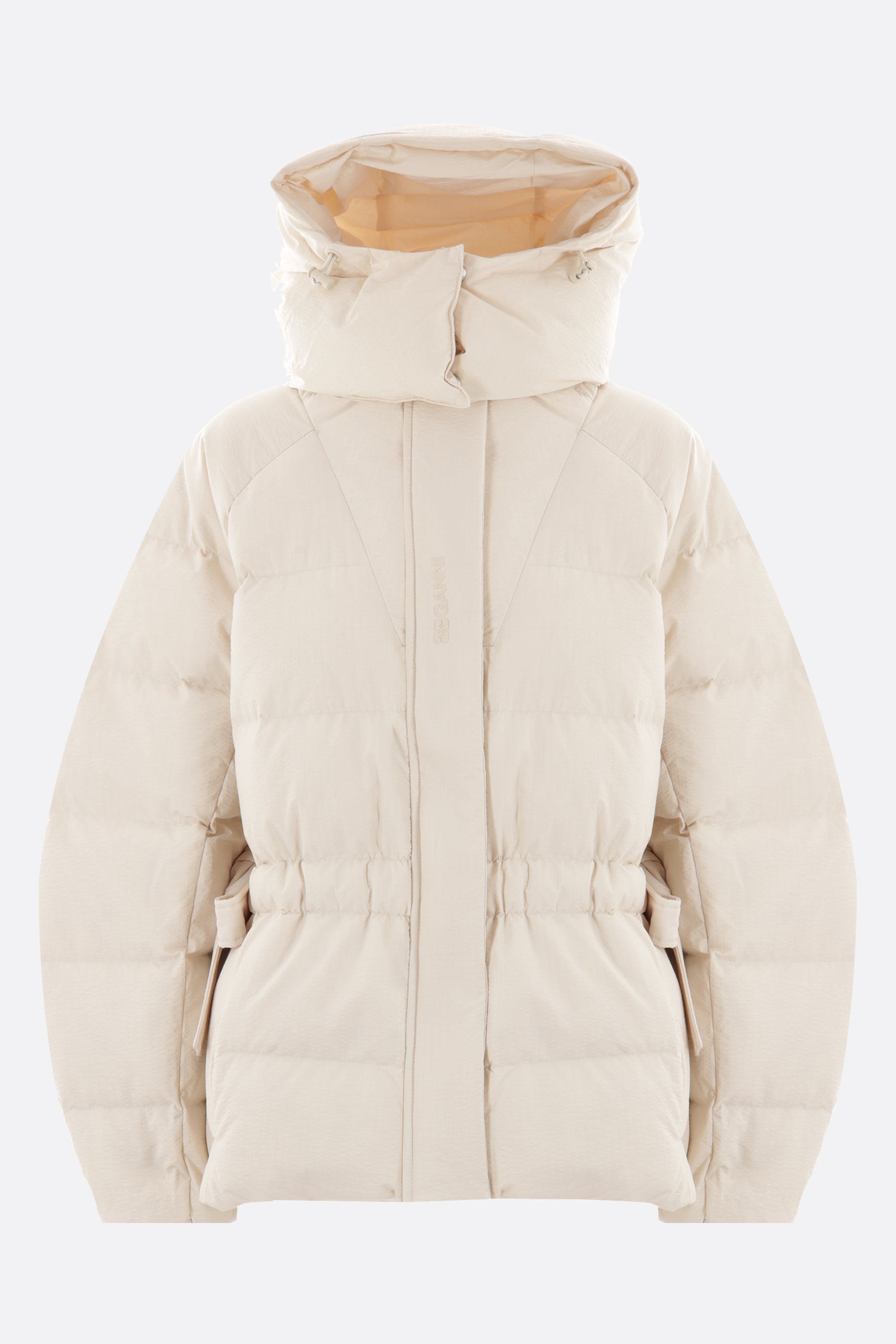 technical seersucker oversize down jacket