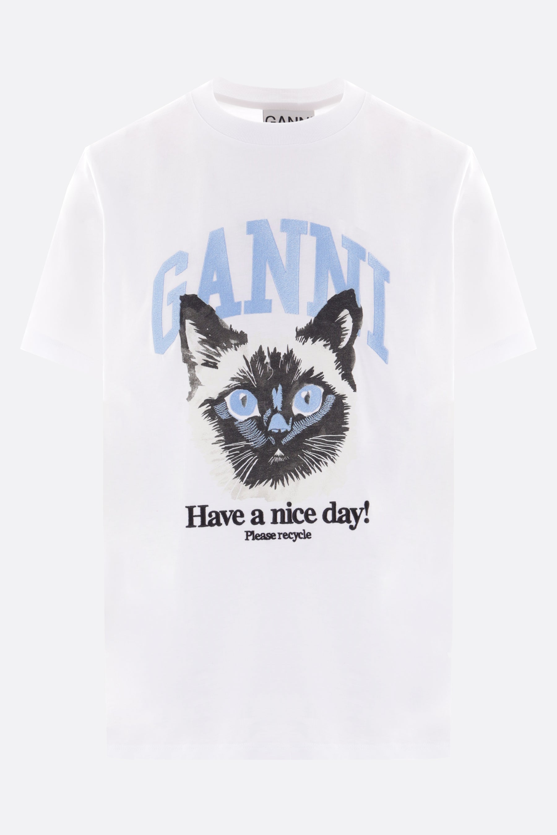 Cat print cotton t-shirt