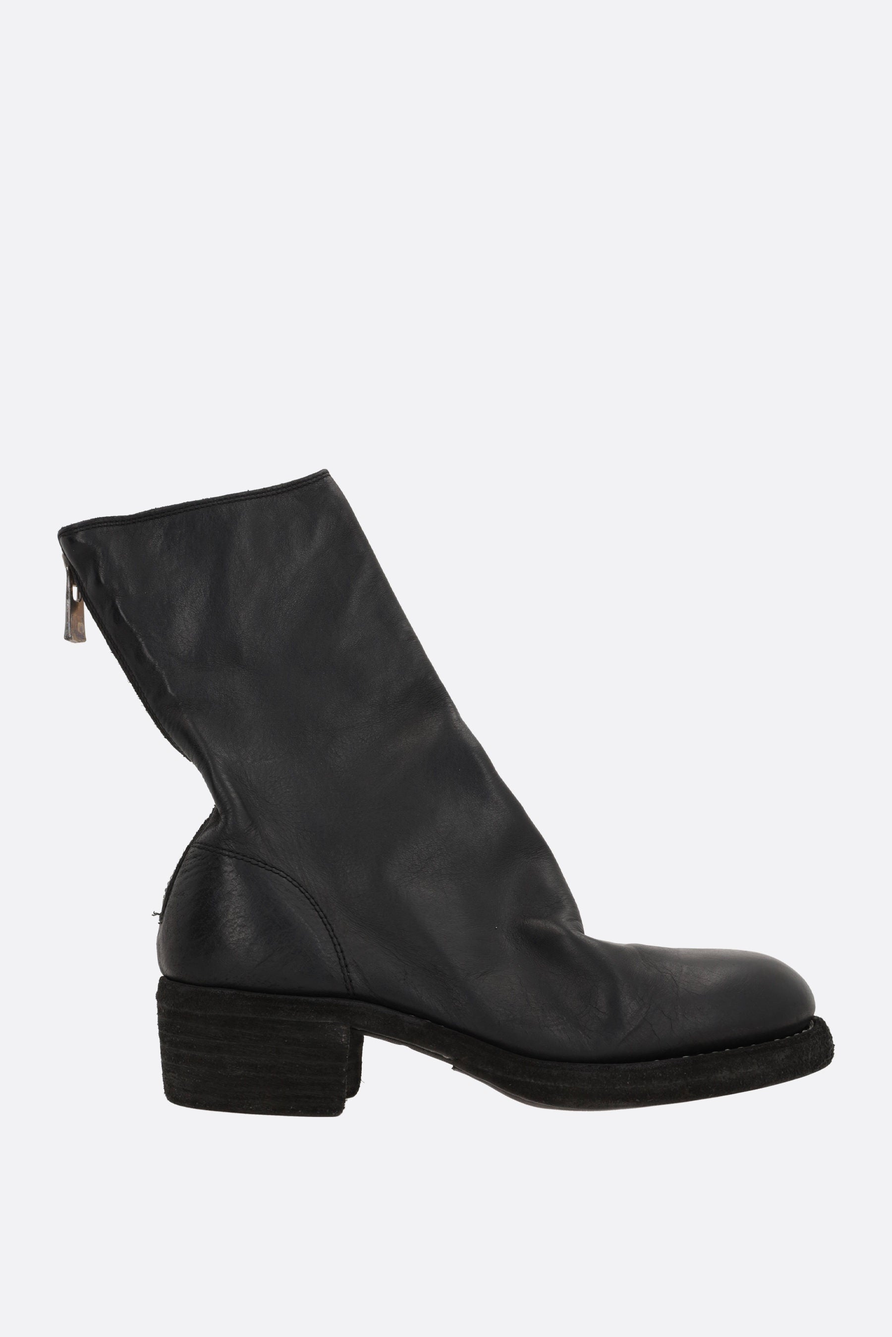 soft grainy leather ankle boots