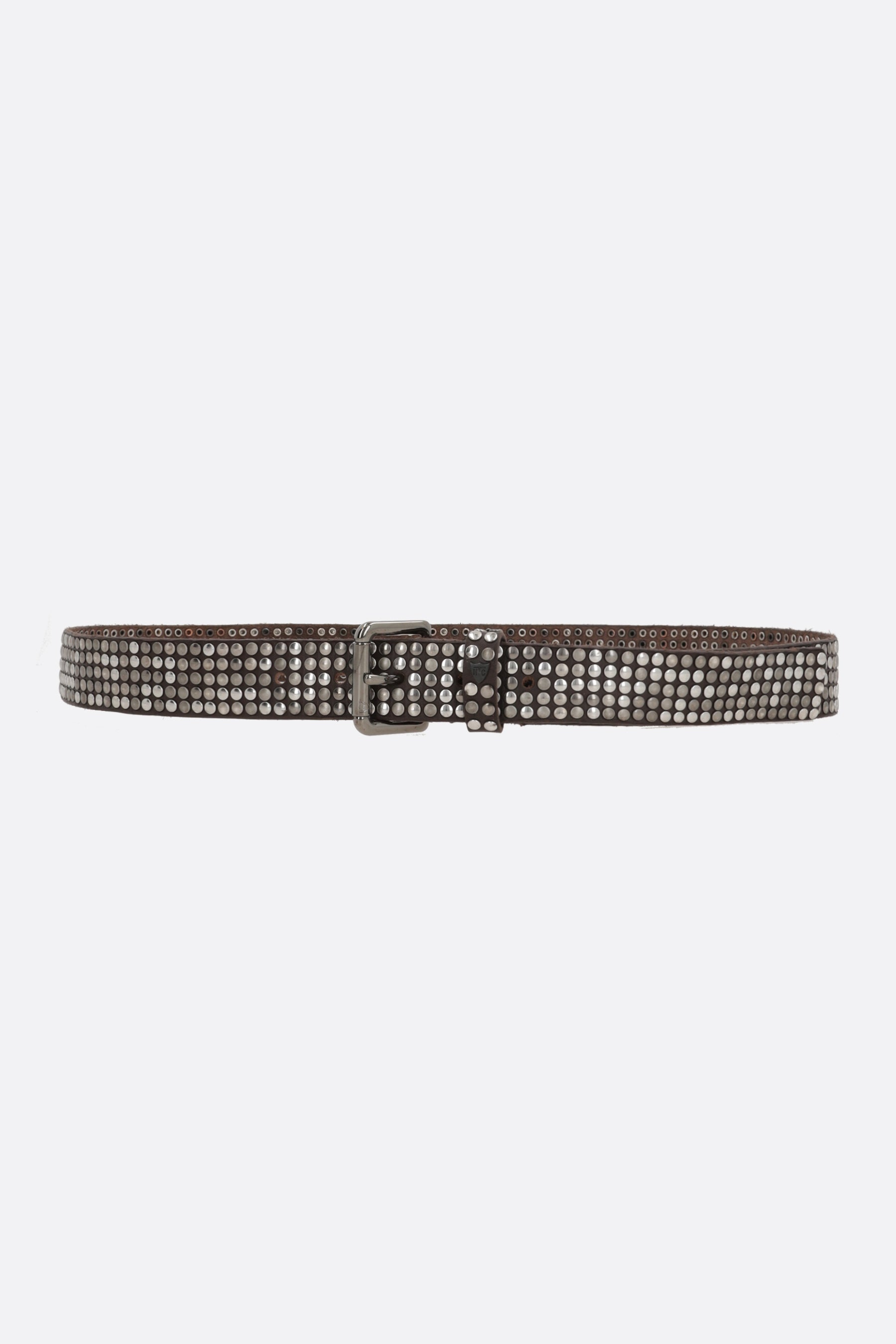 smooth leather belt with studs