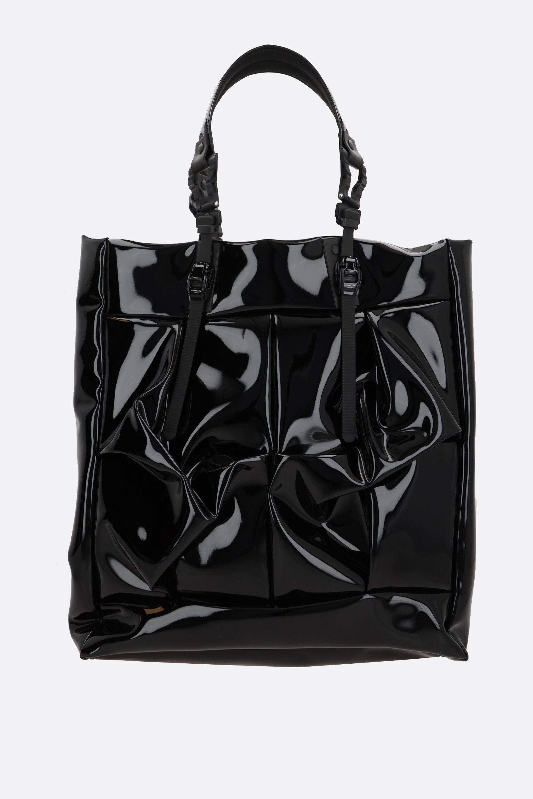 Vertical vinyl tote bag