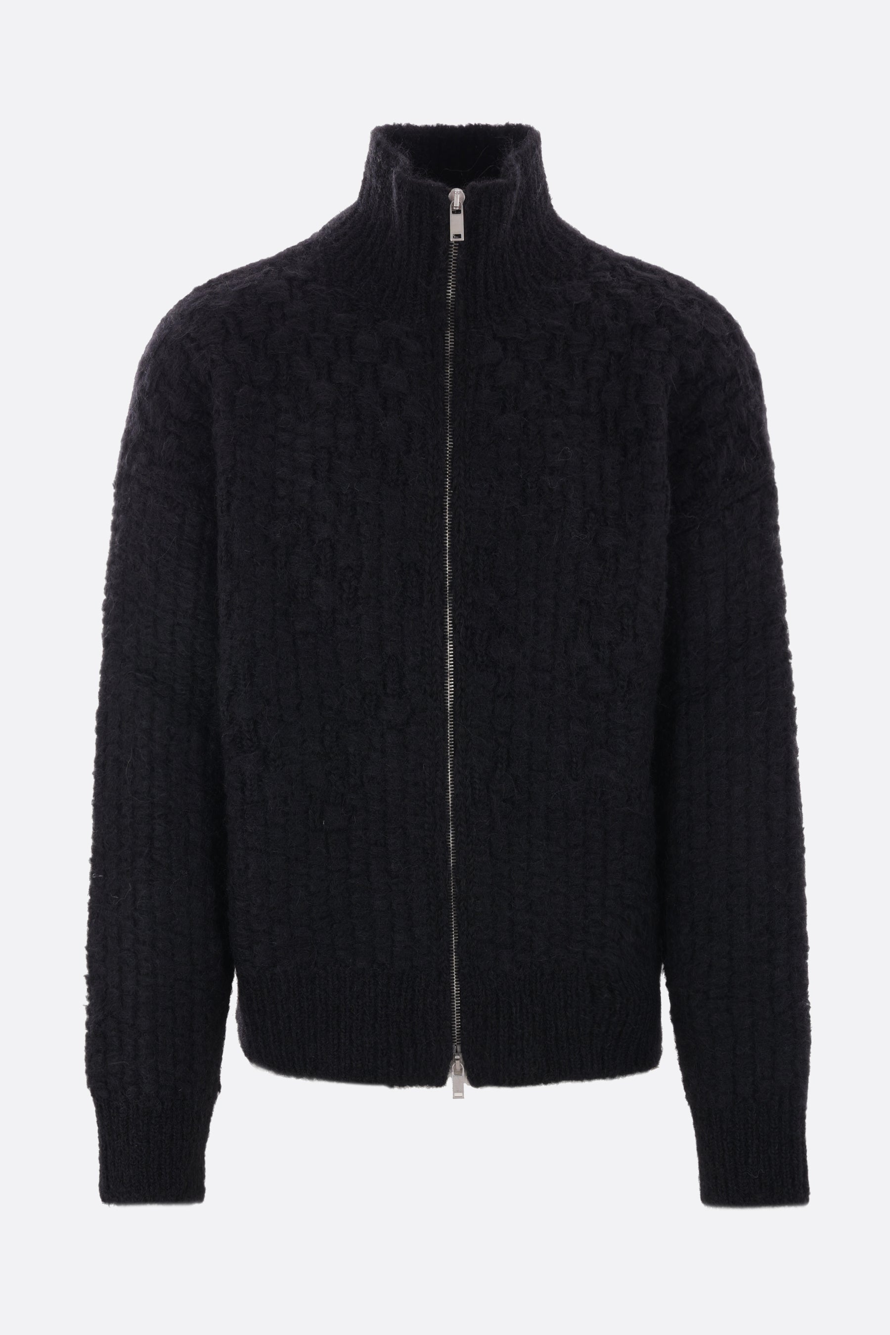 cardigan full-zip in mohair e alpaca