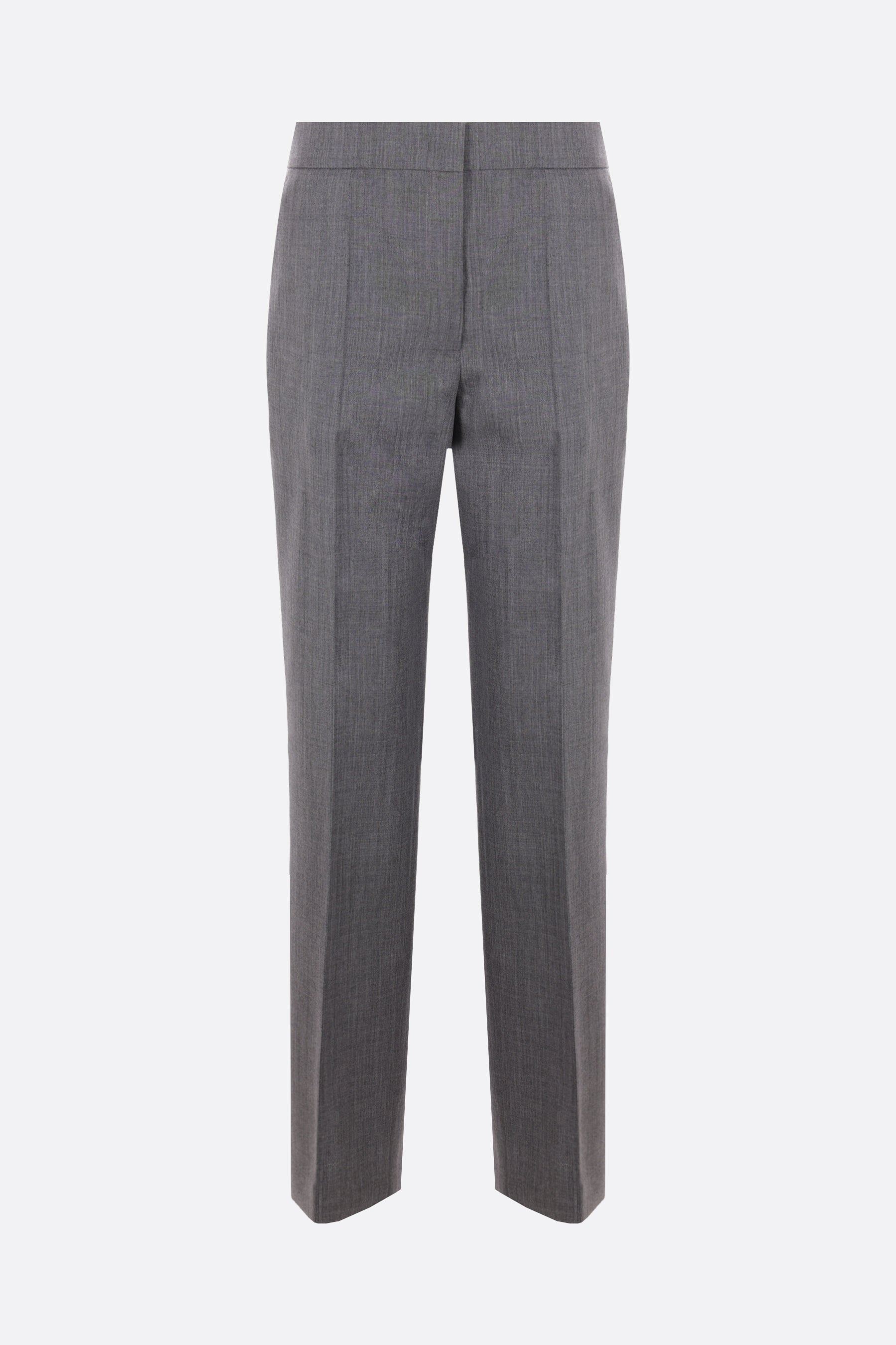 slim-fit ripstop wool trousers