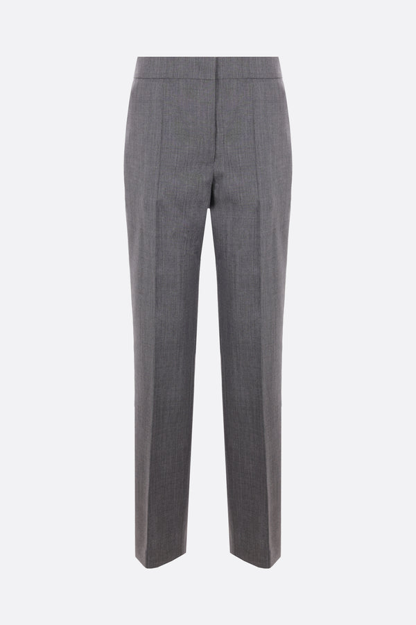 slim-fit ripstop wool trousers