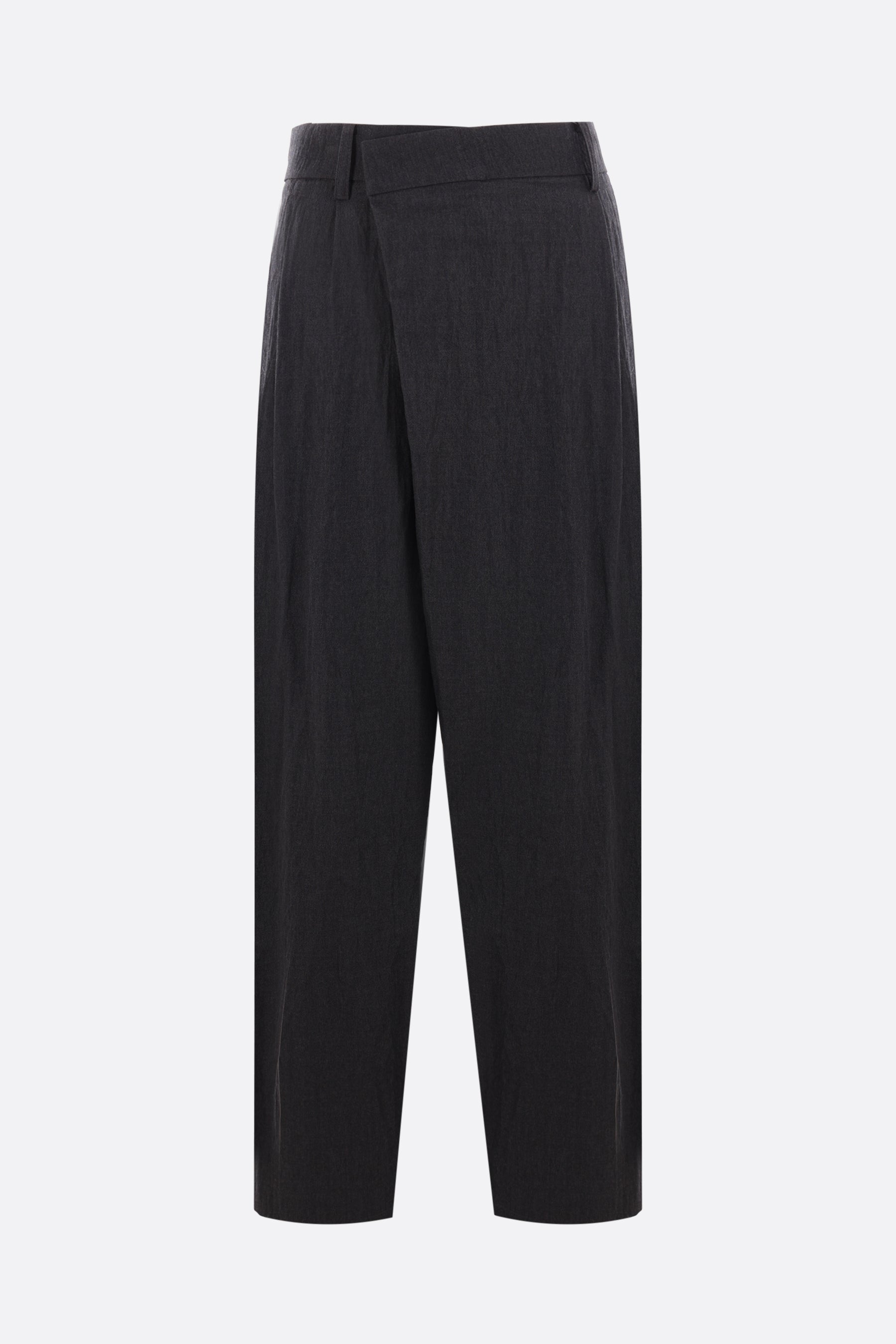 loose-fit wool blend trousers