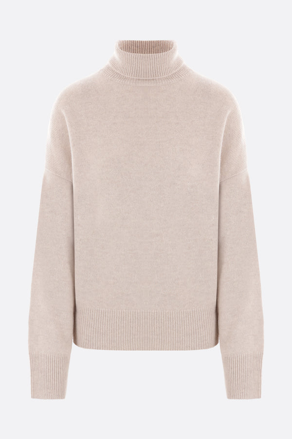 Suede cashmere turtleneck