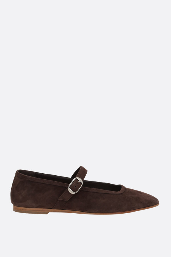 suede mary-jane ballerinas