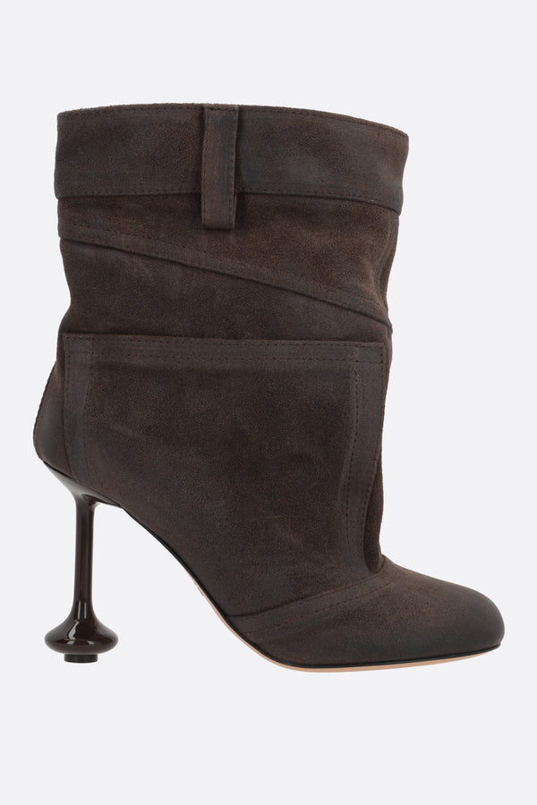 Toy waxed suede ankle boots