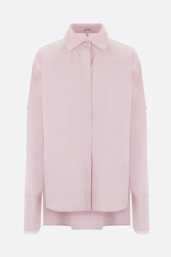 poplin shirt with turn-up cuffs