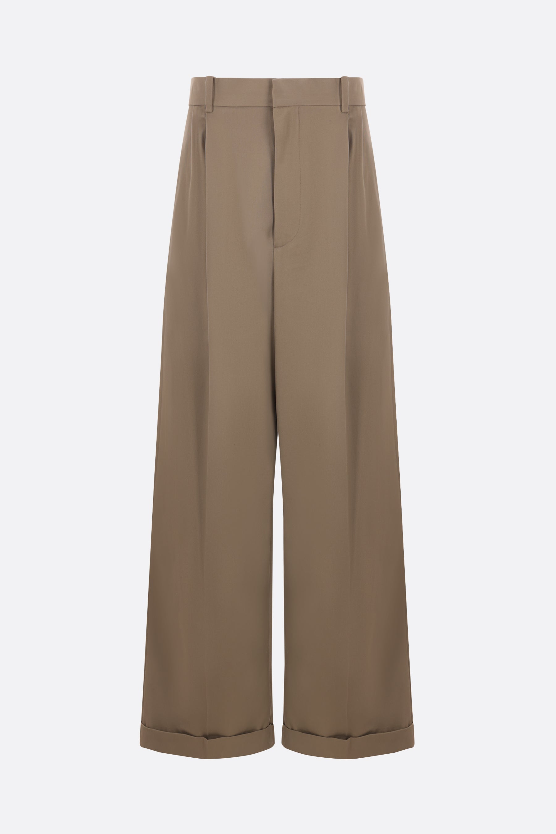 wide-leg cotton and silk trousers