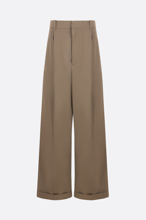 wide-leg cotton and silk trousers