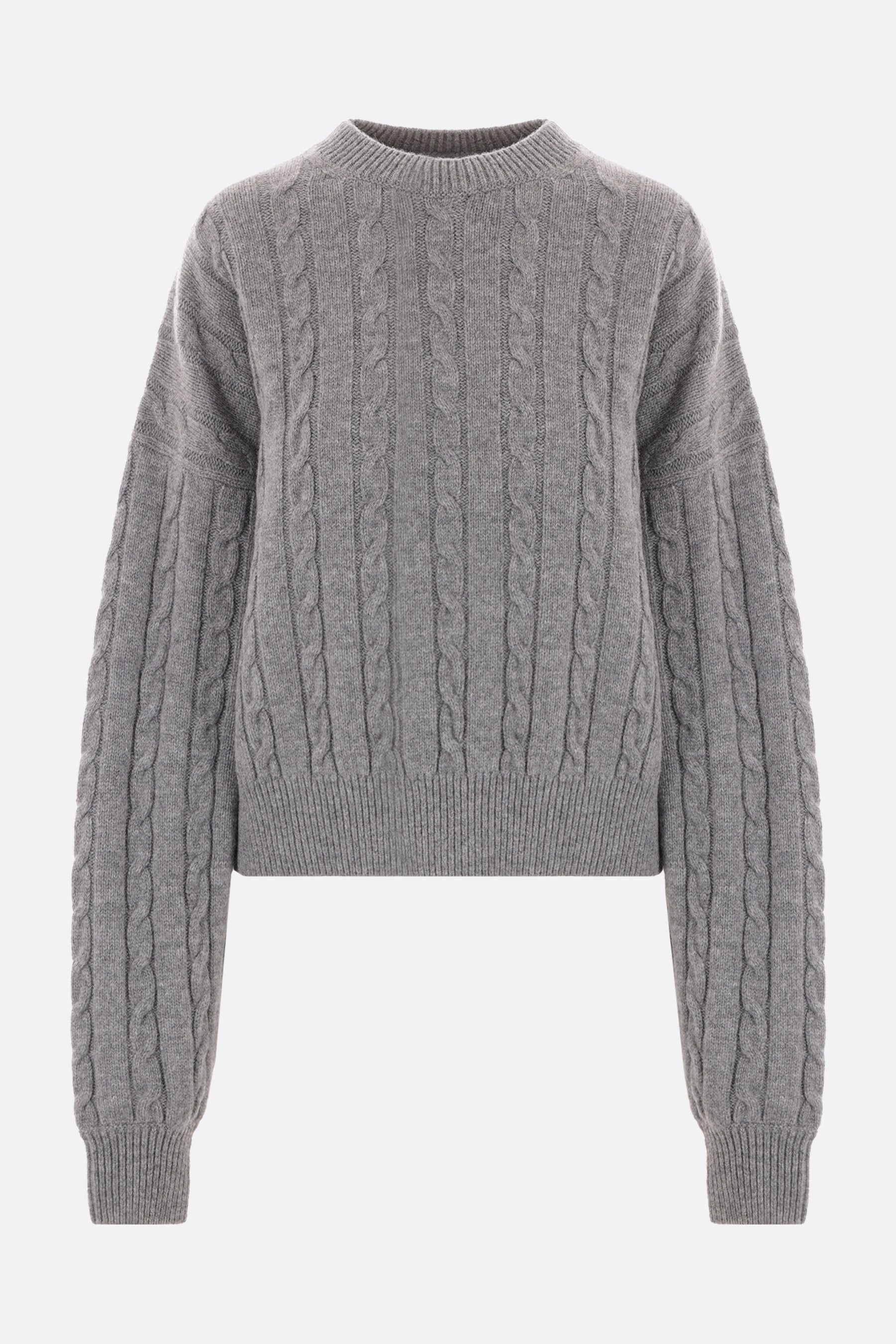 wool cable-knit cropped sweater