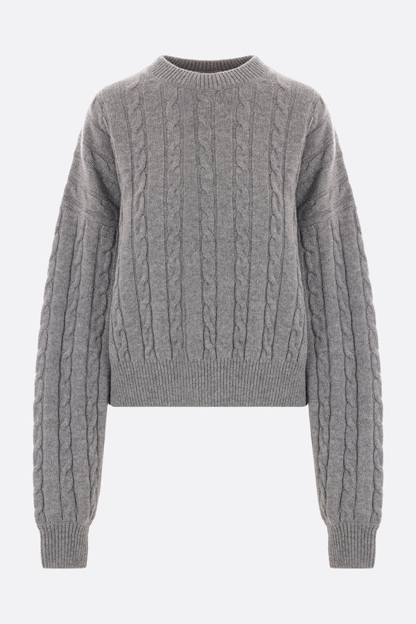 wool cable-knit cropped sweater