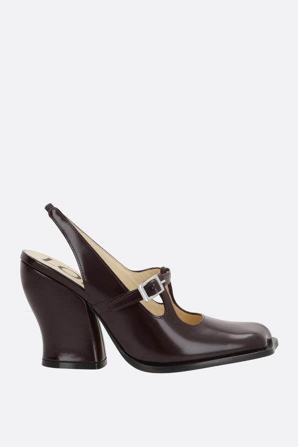 Onda brushed leather slingbacks