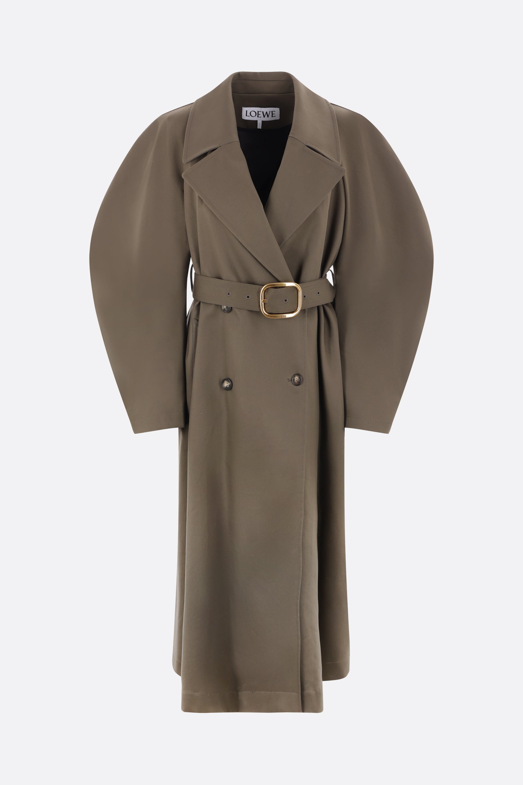 double-breasted cotton trench coat