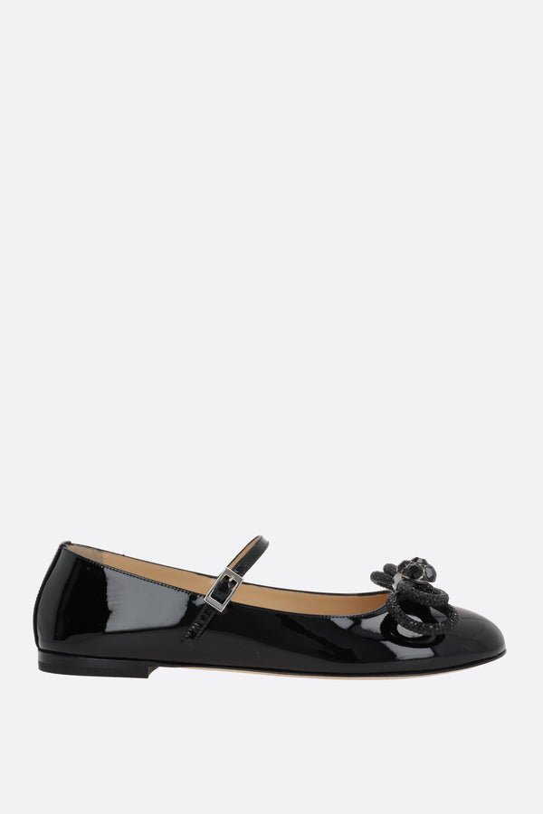 Double Bow patent leather mary-jane ballerinas