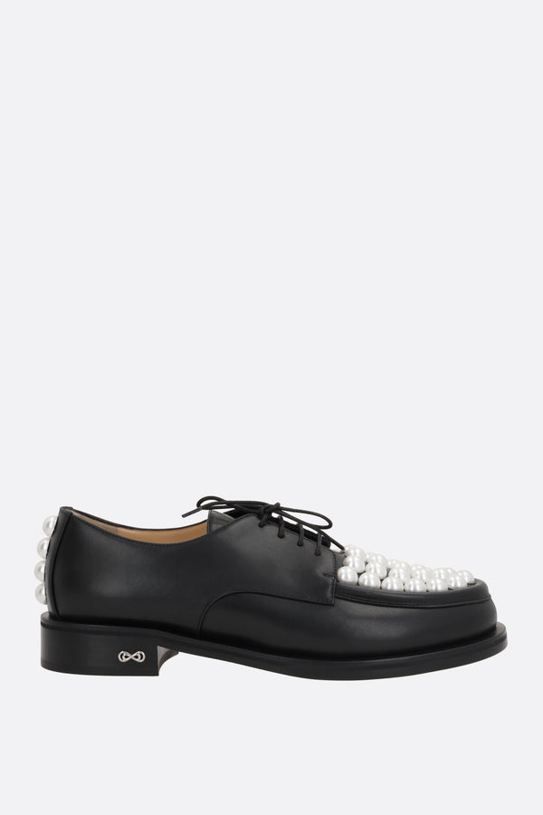 Sirene smooth leather loafers with pearls