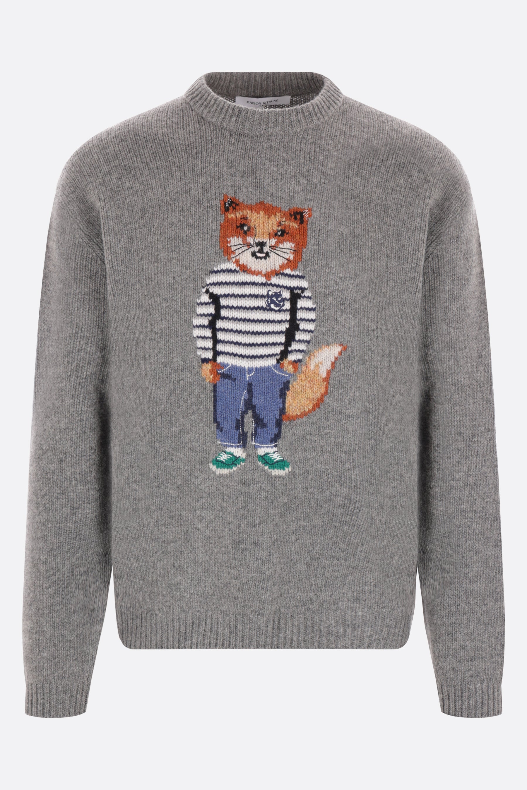 Dressed Fox intarsia wool and mohair sweater