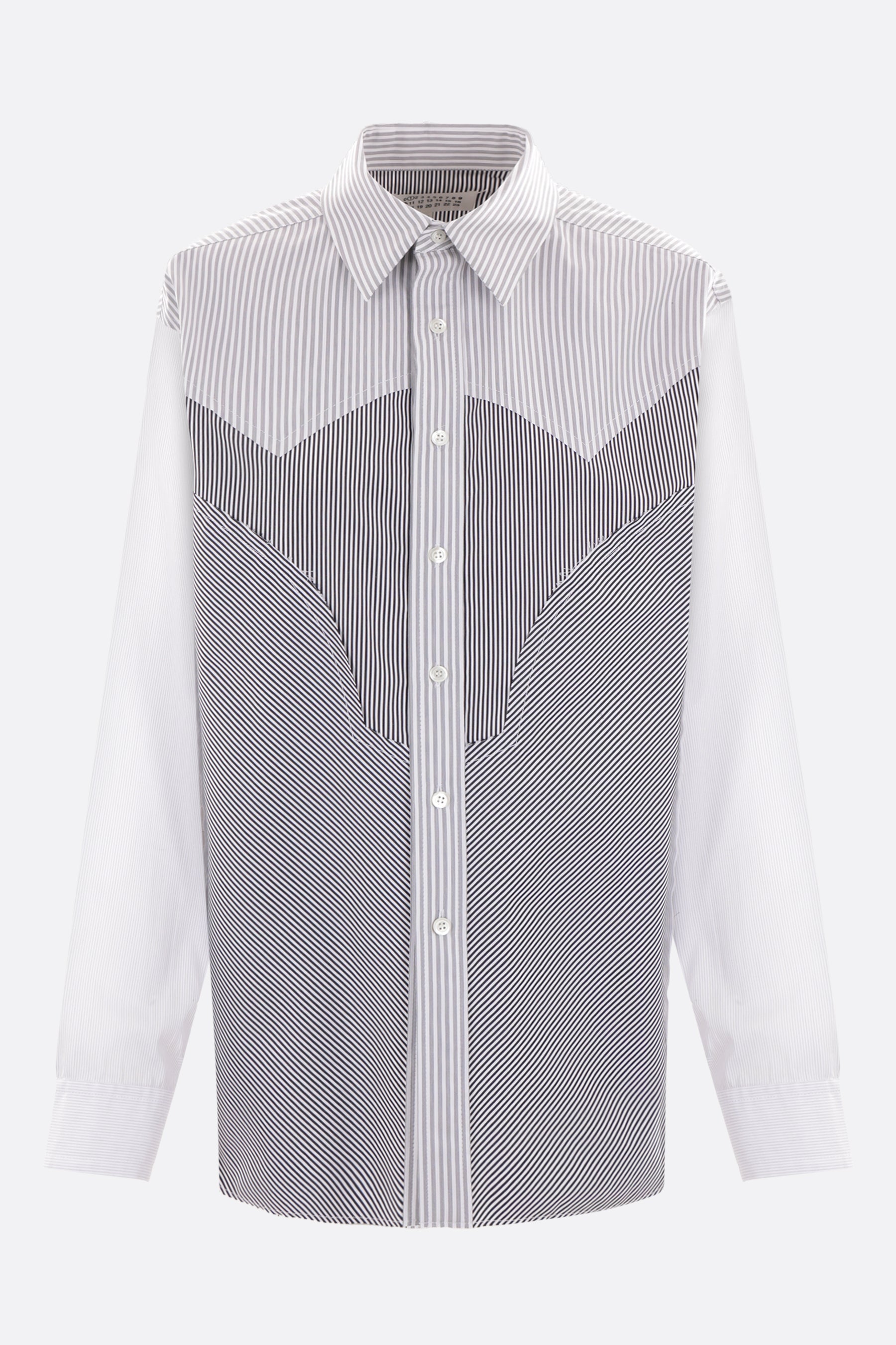 striped patchwork poplin shirt