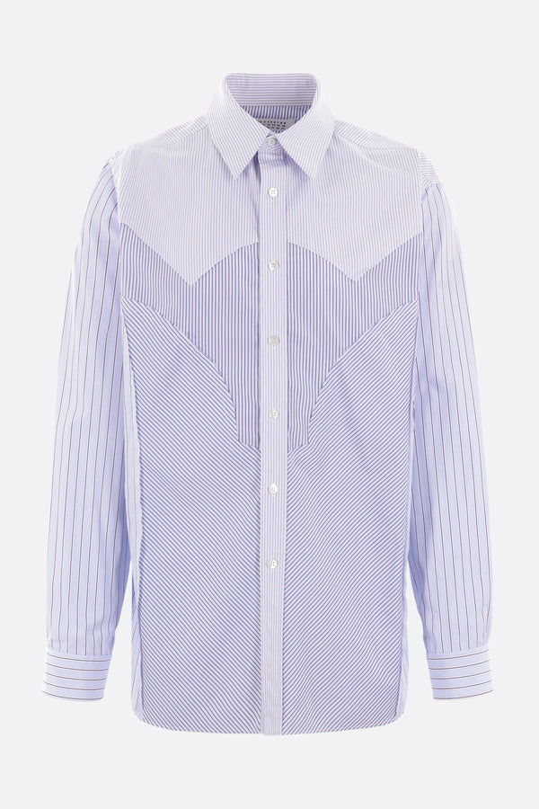 patchwork striped cotton shirt