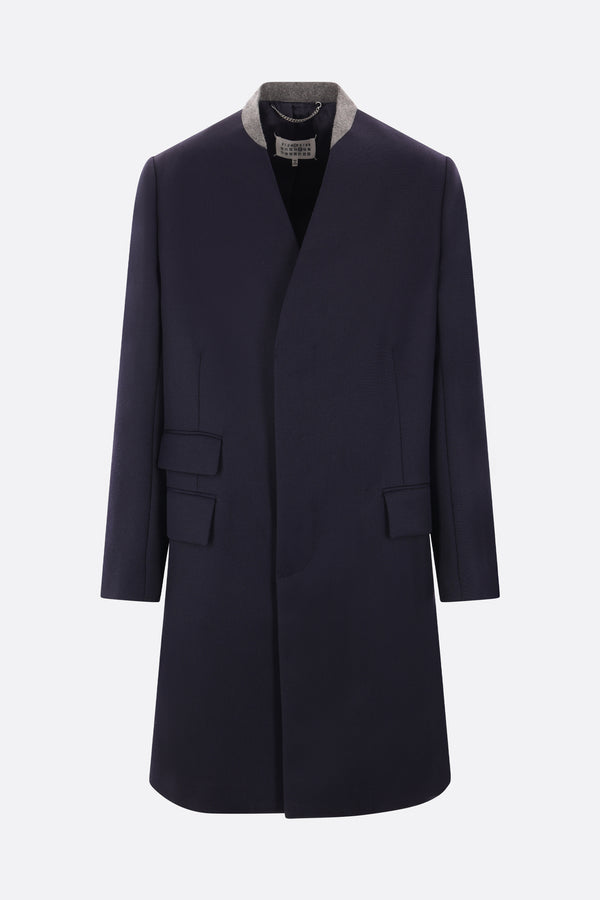 single-breasted cavalry wool coat