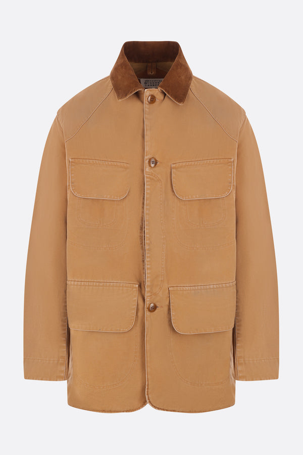 corduroy collar canvas caban