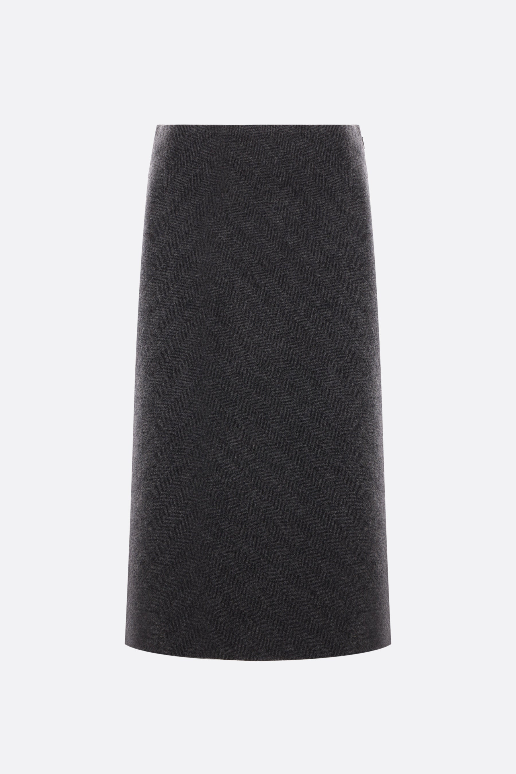 herringbone wool A-Line skirt