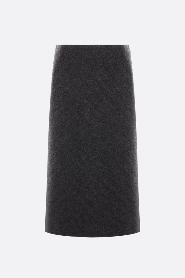 herringbone wool A-Line skirt