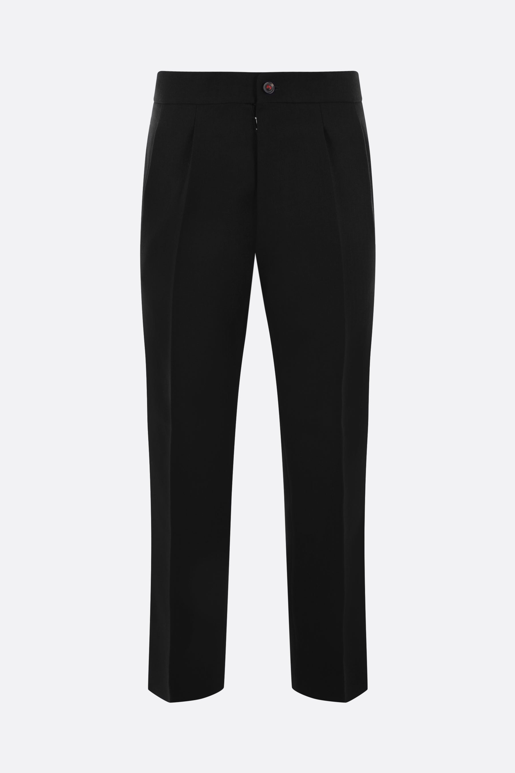 tailored herringbone wool pants