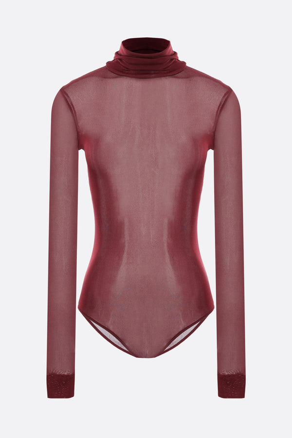 stretch jersey high-neck bodysuit