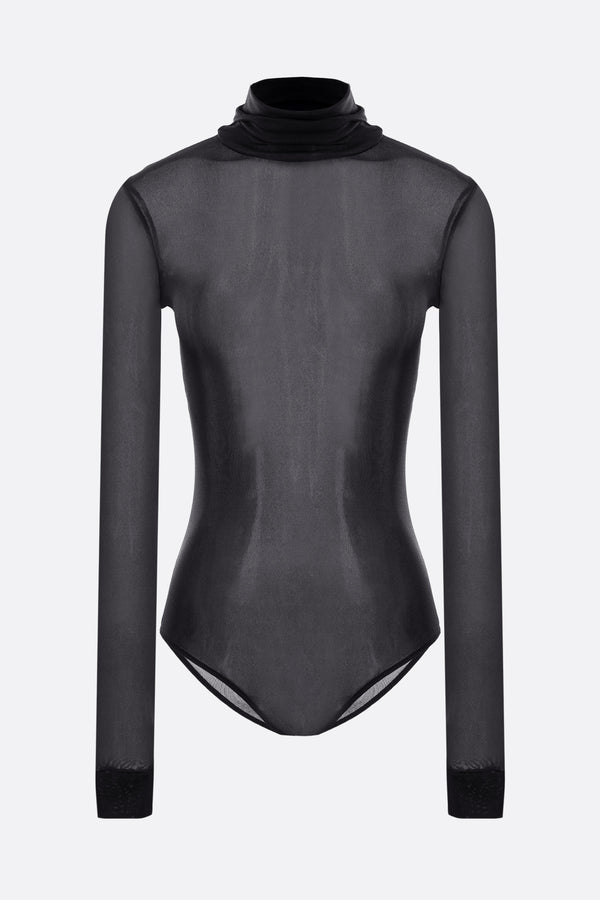 stretch jersey high-neck bodysuit