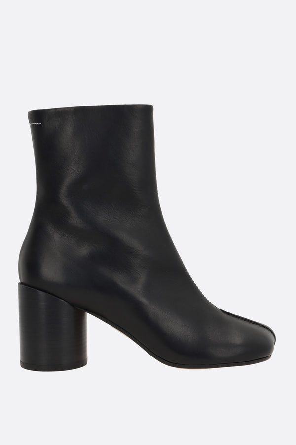 stitch-out leather ankle boots