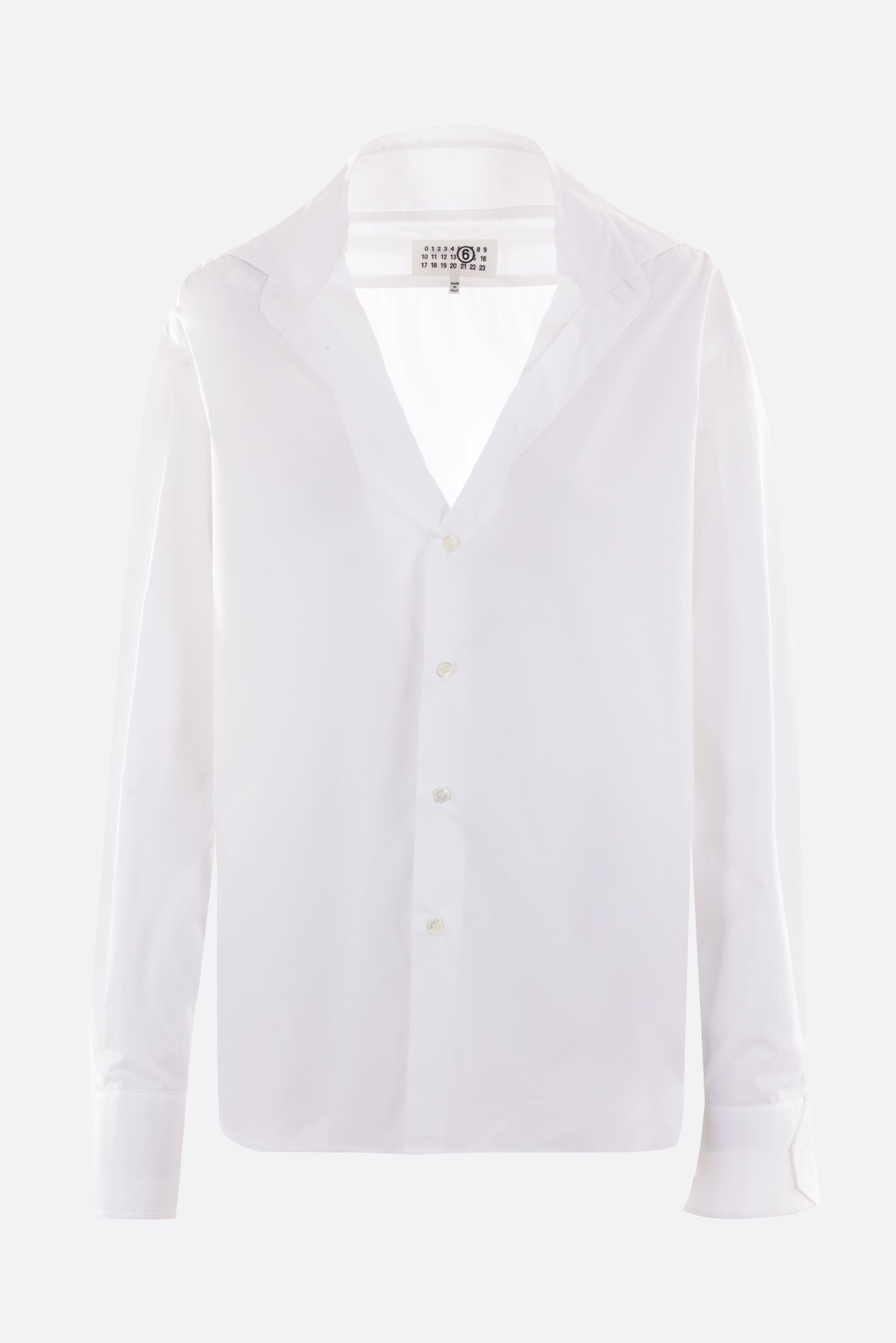 poplin shirt with destructured details