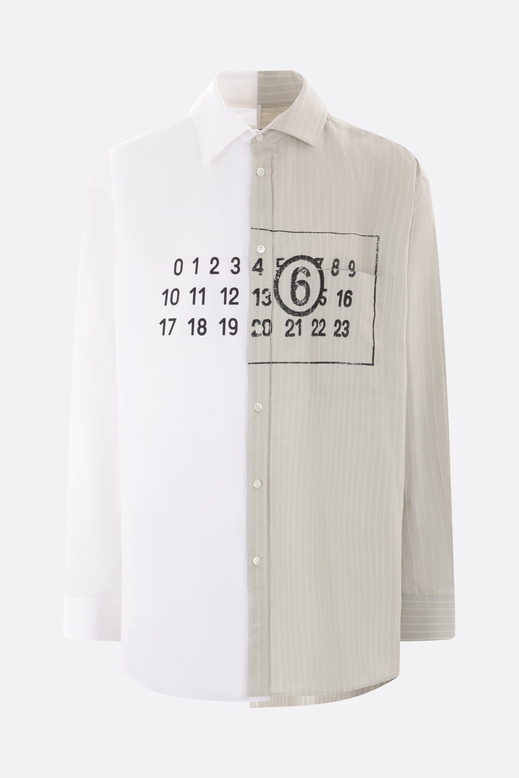 poplin oversized shirt with numeric logo print