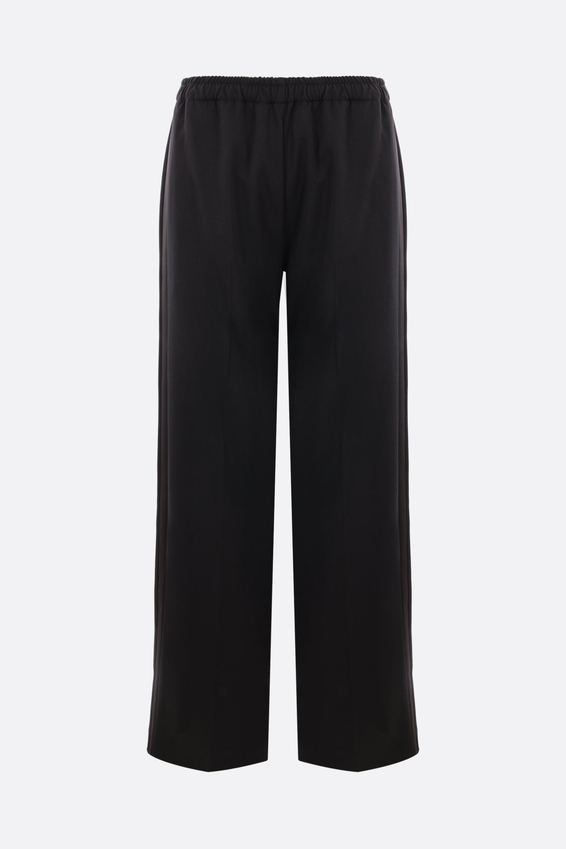 wool blend trousers with satin bands