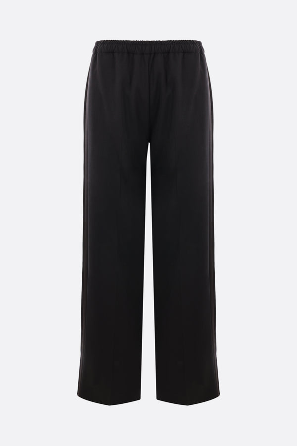 wool blend trousers with satin bands