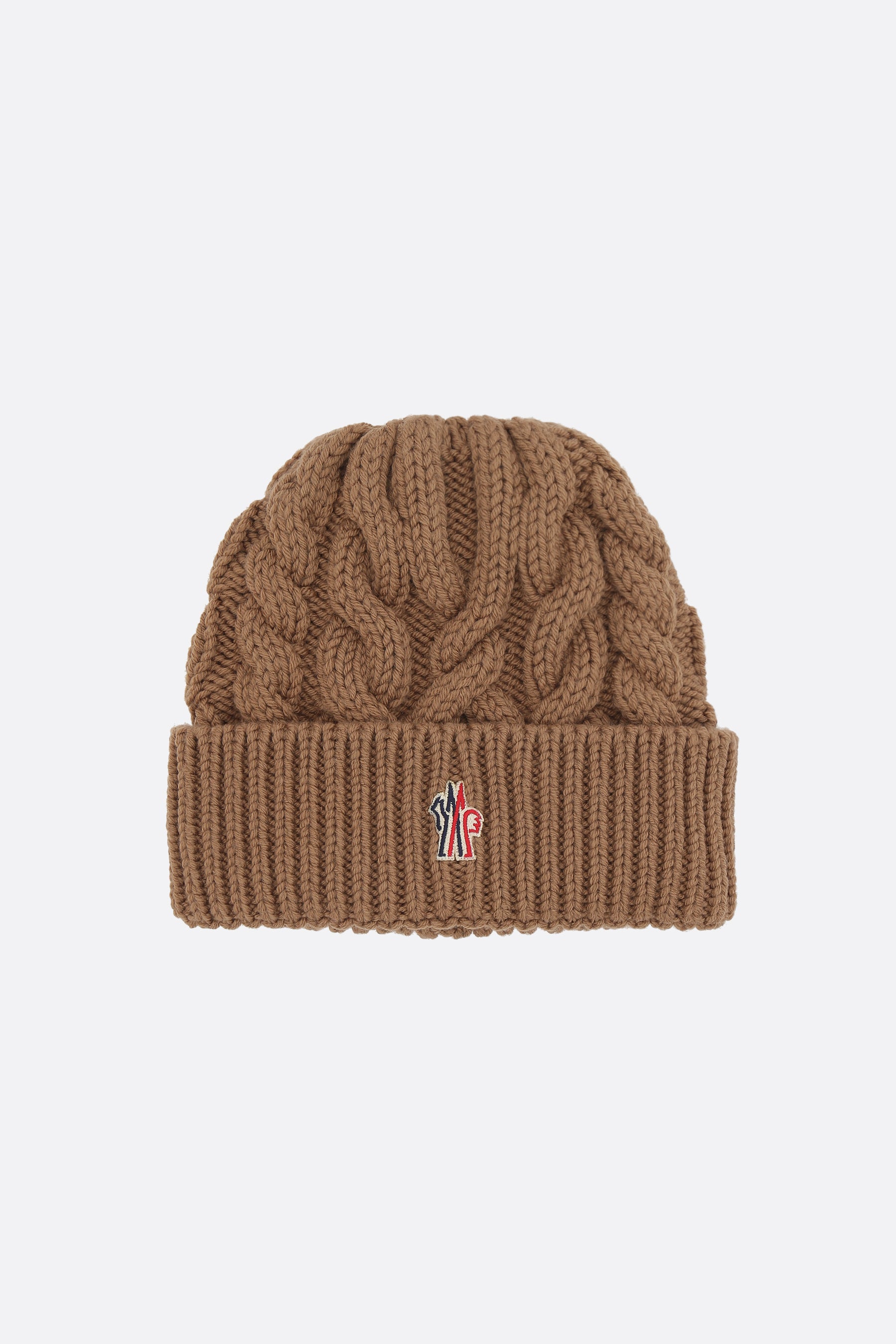 wool cable-knit beanie