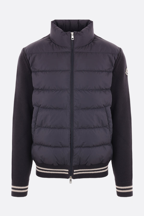 nylon and knit down jacket