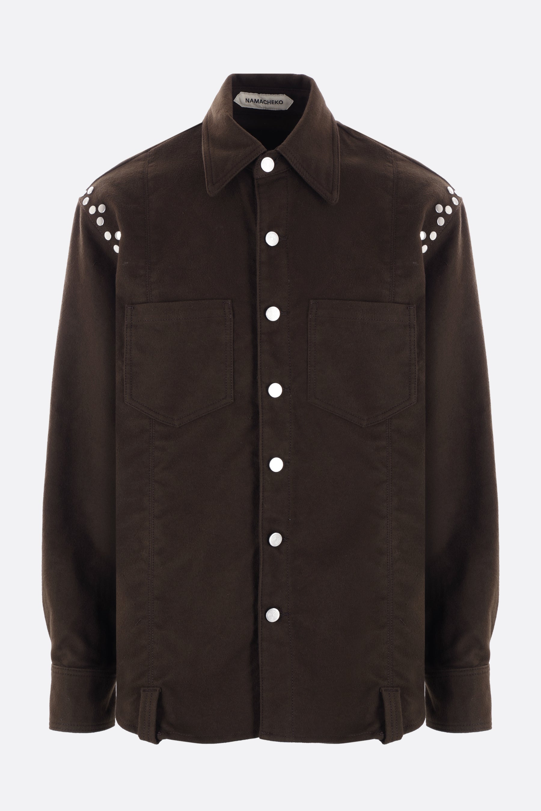 moleskin overshirt with metal rivets