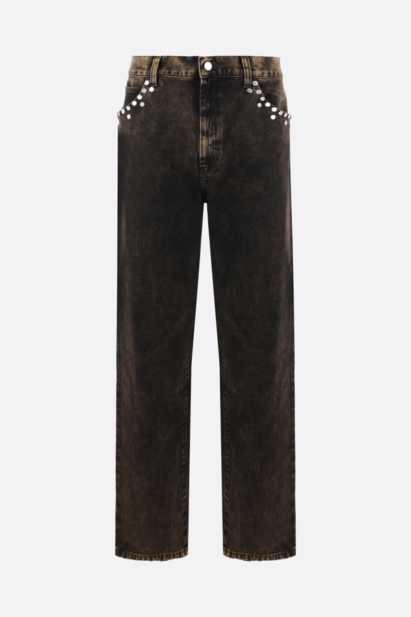 Warkworth denim jeans with metal rivets