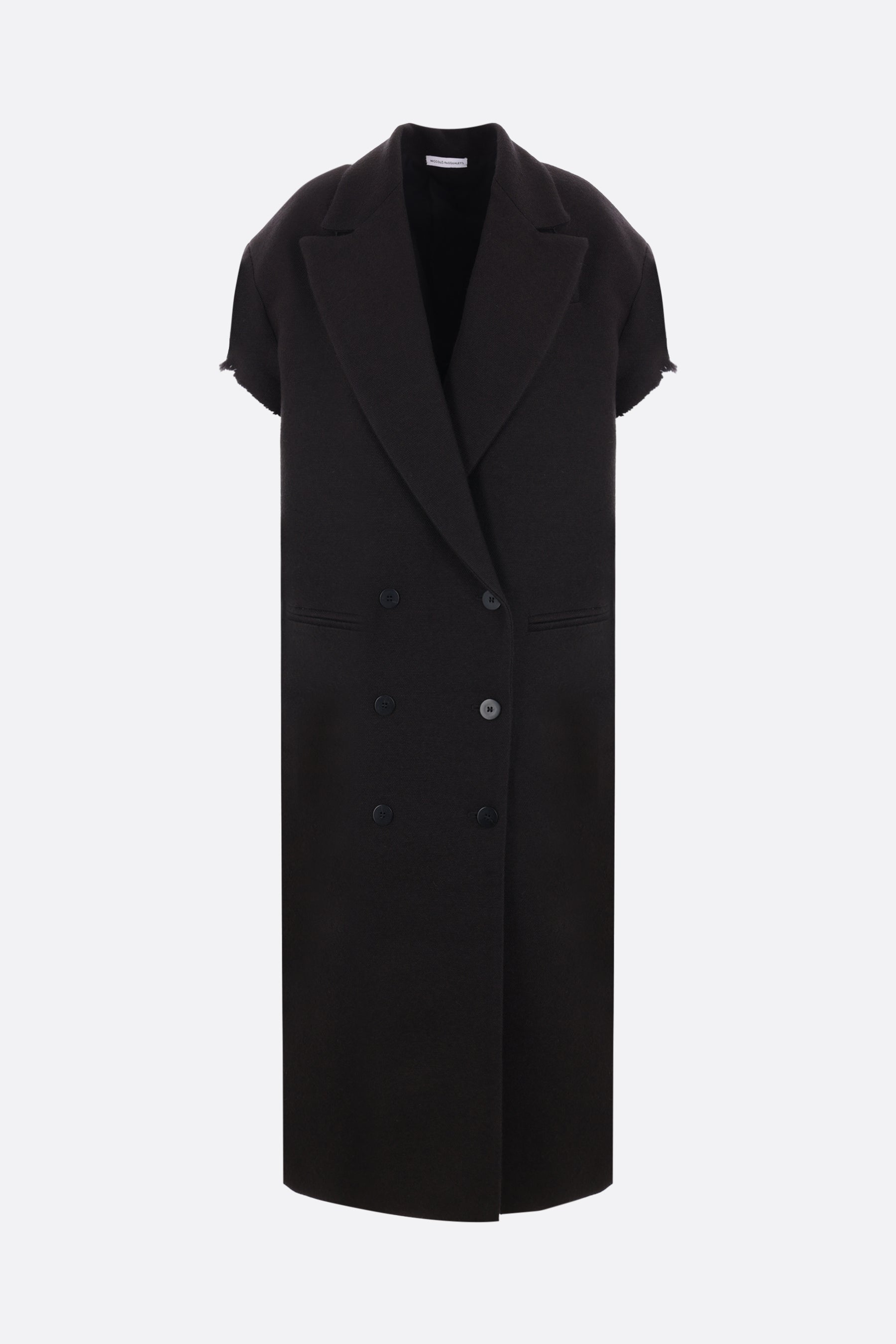 Taglio wool and silk destructured coat