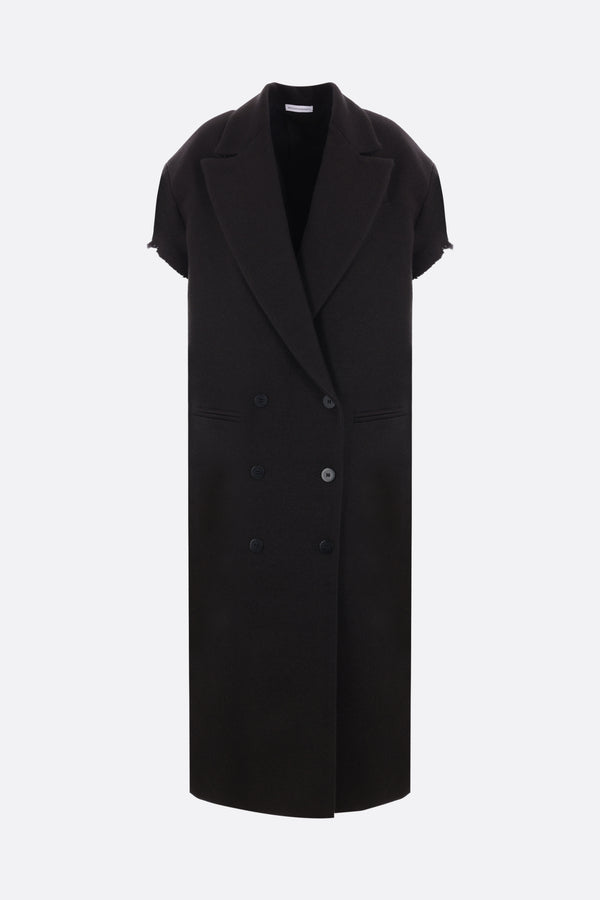 Taglio wool and silk destructured coat