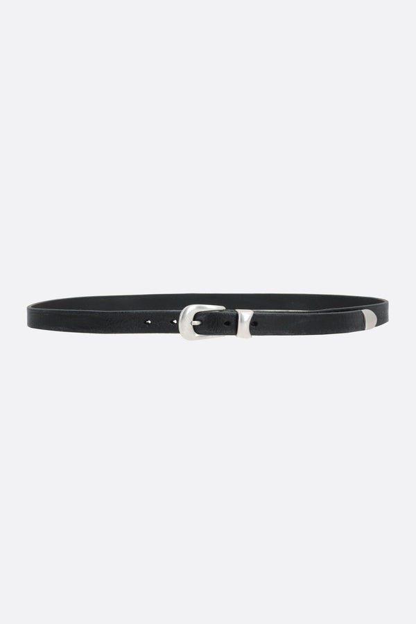 vintage leather thin belt