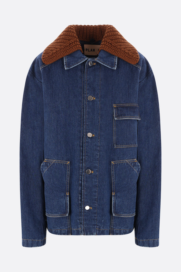 denim padded jacket