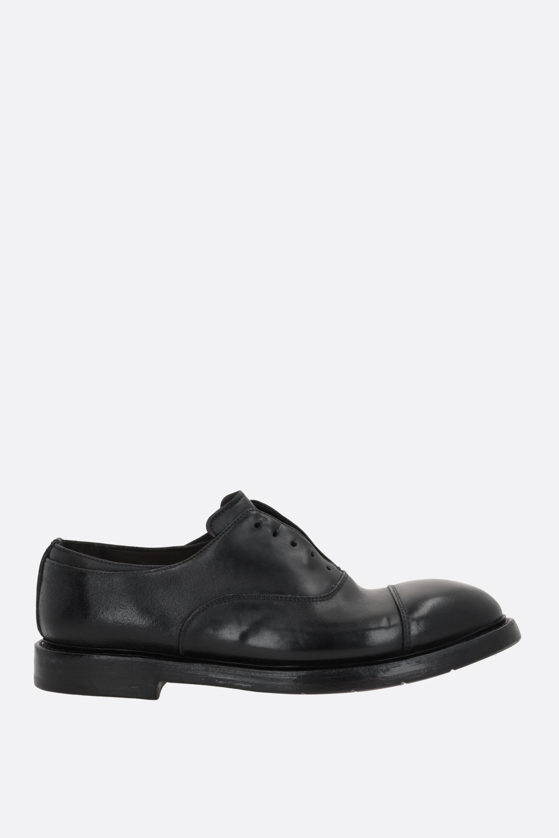 smooth leather slip-on shoes