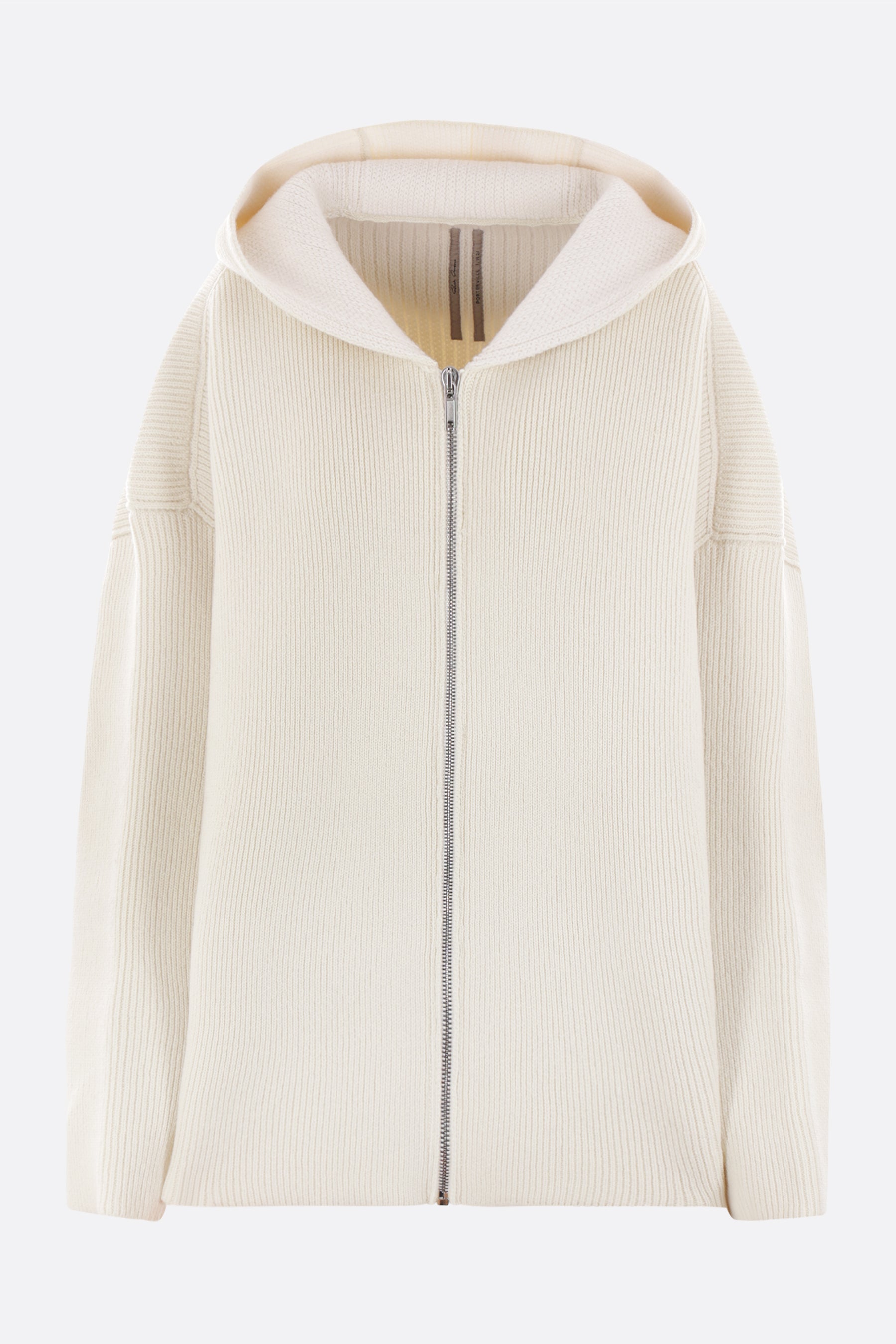 ribbed wool oversize full-zip cardigan