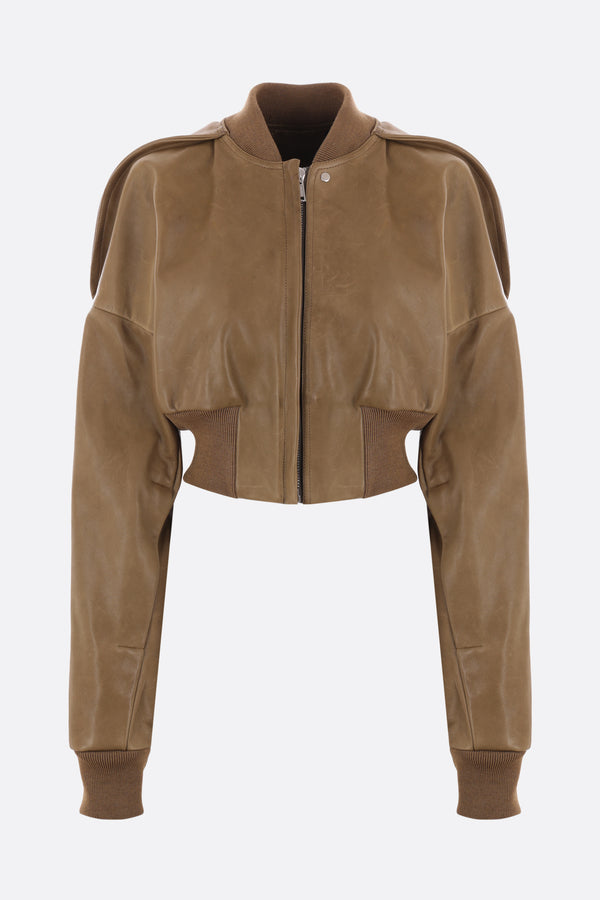 bomber cropped Flight in pelle