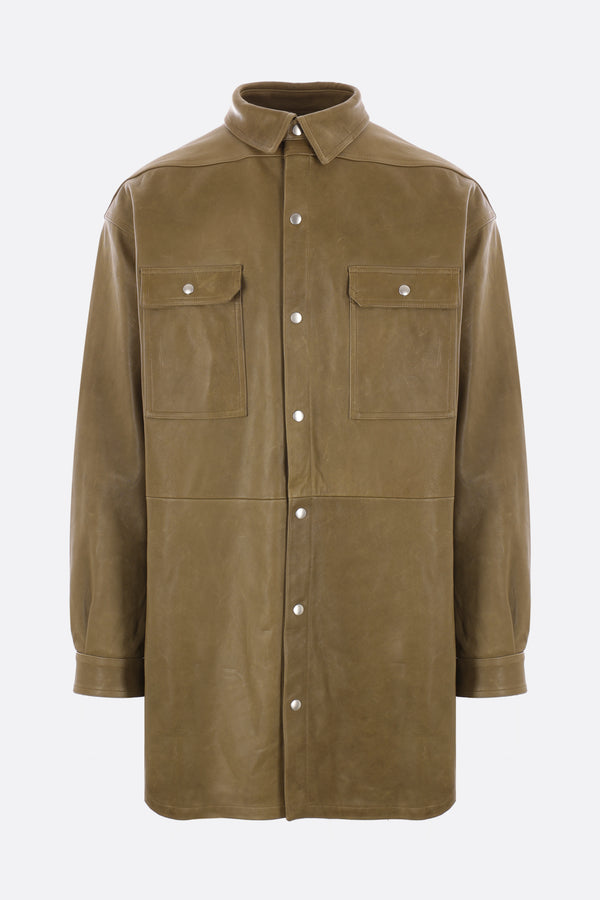 giacca-camicia oversize in nappa